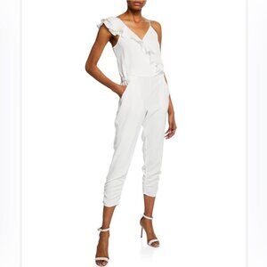 NWT Parker Addison Asymmetrical Jumpsuit White NWT Revolve Size 14 Bridal FLAW